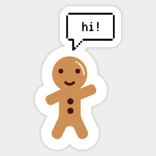 Mini Cute Gingerbread Man Saying Hi Sticker